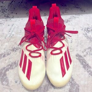 NWOT ADIDAS MENS Football Cleats Men’s Size 9 1/2 Red & Beige 🏈